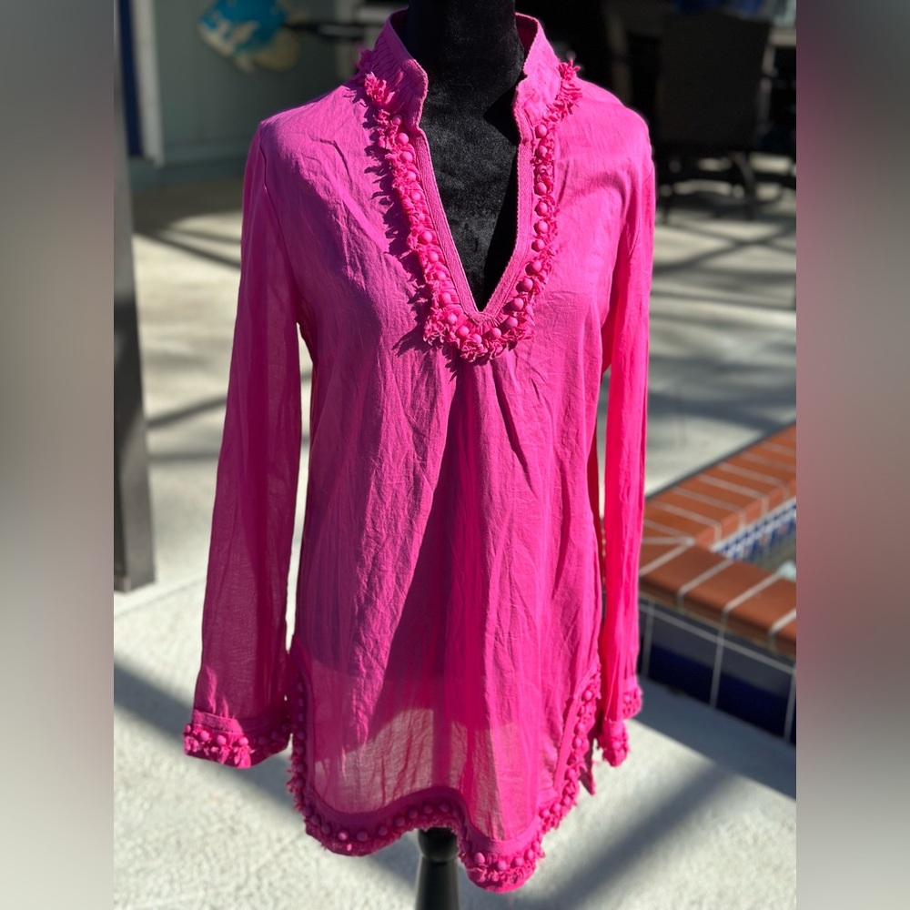 Tory Burch Pink Coverup Top Size 10